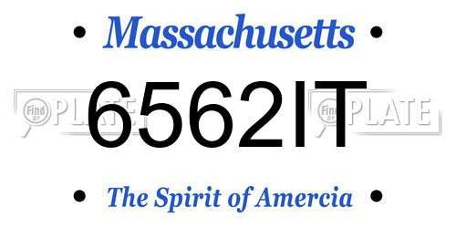 6562IT Massachusetts License Plate