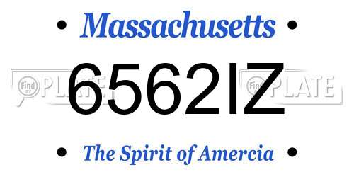 6562IZ Massachusetts License Plate