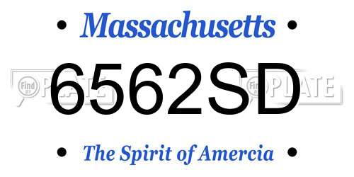 6562SD Massachusetts License Plate