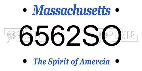 6562SO Massachusetts License Plate