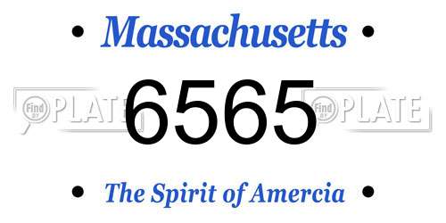 6565 Massachusetts License Plate