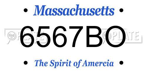 6567BO Massachusetts License Plate