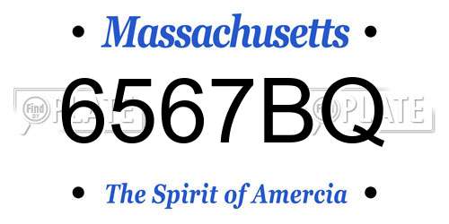 6567BQ Massachusetts License Plate