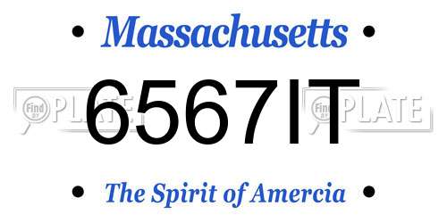 6567IT Massachusetts License Plate