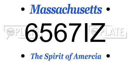 6567IZ Massachusetts License Plate
