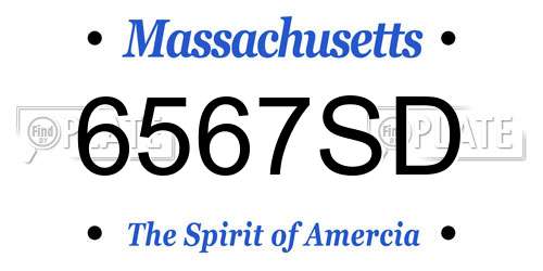 6567SD Massachusetts License Plate