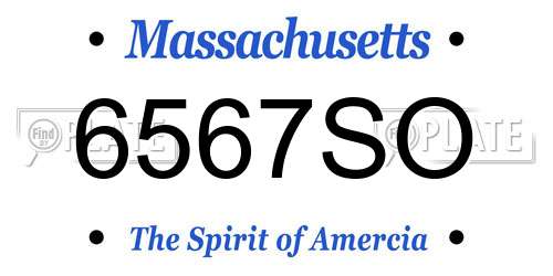 6567SO Massachusetts License Plate
