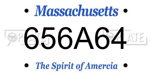 656A64 Massachusetts License Plate
