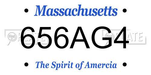656AG4 Massachusetts License Plate