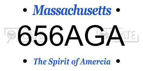656AGA Massachusetts License Plate