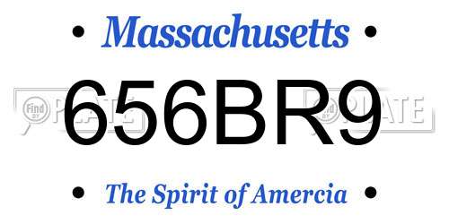 656BR9 Massachusetts License Plate