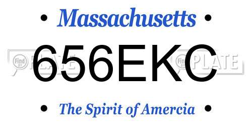 656EKC Massachusetts License Plate