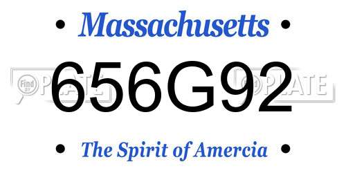 656G92 Massachusetts License Plate