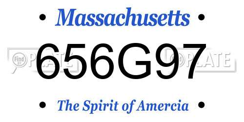 656G97 Massachusetts License Plate