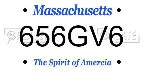 656GV6 Massachusetts License Plate