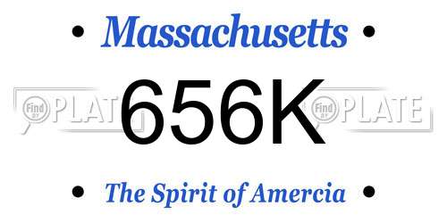 656K Massachusetts License Plate