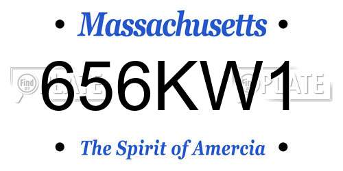 656KW1 Massachusetts License Plate