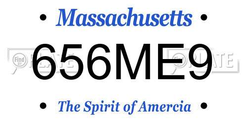 656ME9 Massachusetts License Plate