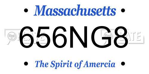 656NG8 Massachusetts License Plate