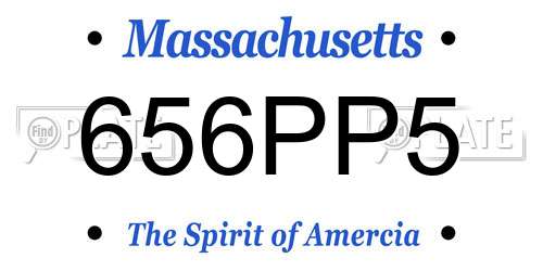 656PP5 Massachusetts License Plate