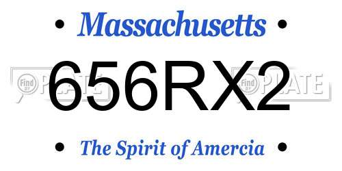 656RX2 Massachusetts License Plate