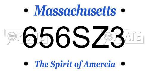656SZ3 Massachusetts License Plate