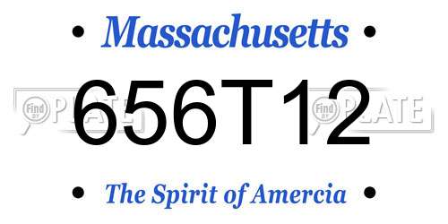 656T12 Massachusetts License Plate