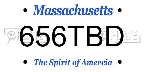 656TBD Massachusetts License Plate