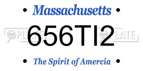 656TI2 Massachusetts License Plate