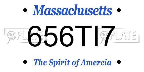 656TI7 Massachusetts License Plate