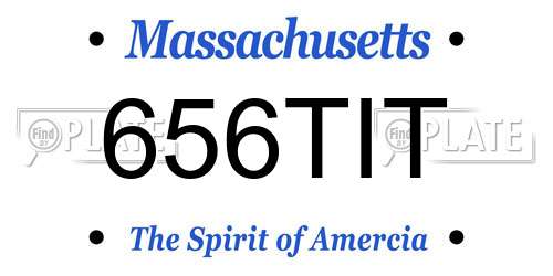 656TIT Massachusetts License Plate
