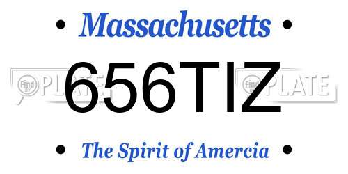 656TIZ Massachusetts License Plate