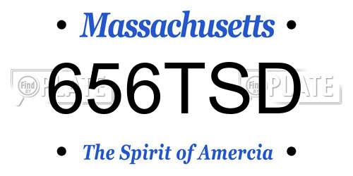 656TSD Massachusetts License Plate