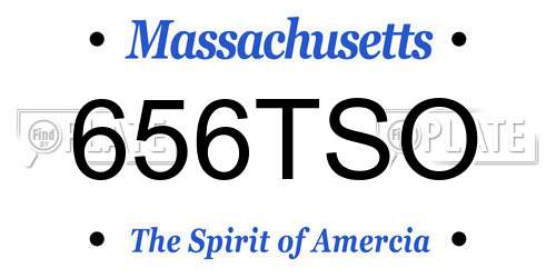 656TSO Massachusetts License Plate