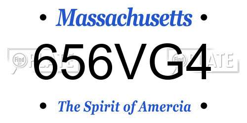 656VG4 Massachusetts License Plate
