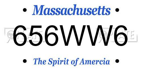 656WW6 Massachusetts License Plate