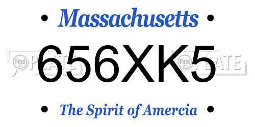 656XK5 Massachusetts License Plate