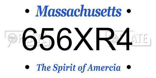 656XR4 Massachusetts License Plate
