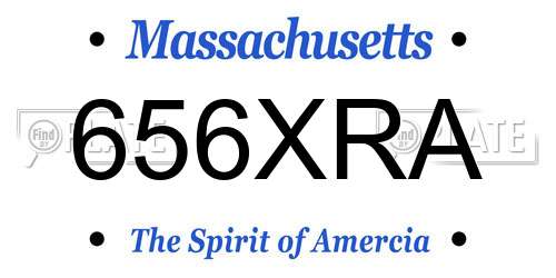656XRA Massachusetts License Plate
