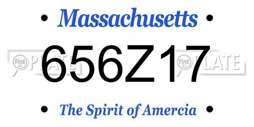 656Z17 Massachusetts License Plate