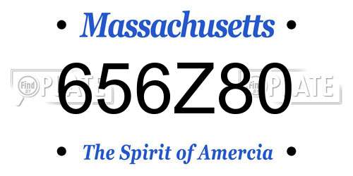 656Z80 Massachusetts License Plate