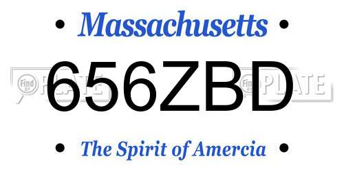 656ZBD Massachusetts License Plate