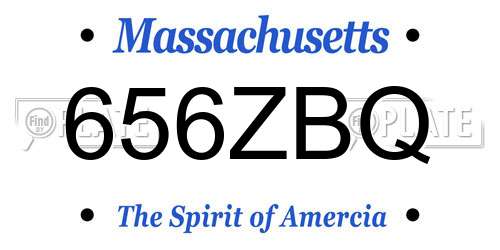 656ZBQ Massachusetts License Plate