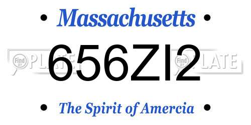 656ZI2 Massachusetts License Plate