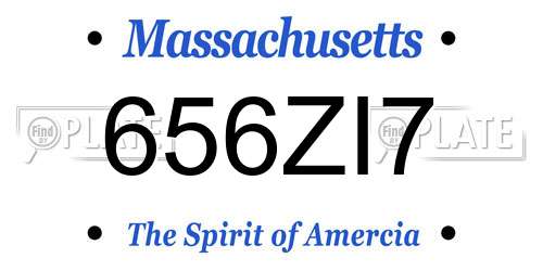 656ZI7 Massachusetts License Plate