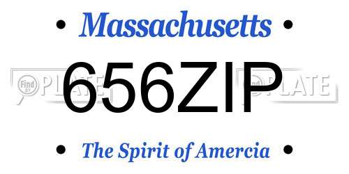 656ZIP Massachusetts License Plate