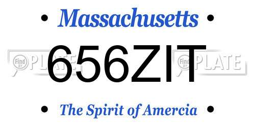 656ZIT Massachusetts License Plate