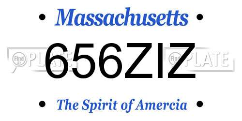 656ZIZ Massachusetts License Plate