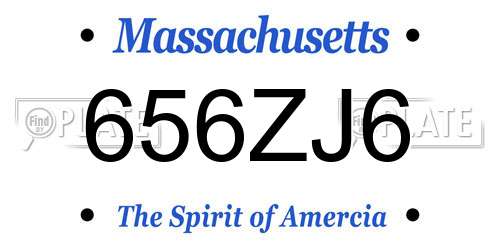 656ZJ6 Massachusetts License Plate