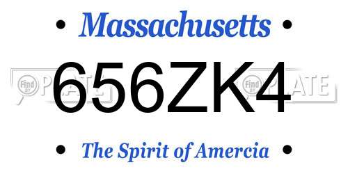 656ZK4 Massachusetts License Plate